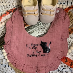 Funny Baby Bib: &quot;Resisting A Rest&quot; with Cat Design