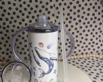 Whale Sippy Cup 12oz: BPA-Free Leakproof Toddler Cup