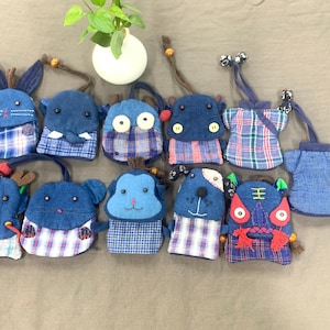 Patchwork Zipper Key Holder, AirPods Pouch, Fabric Key Ring, Cute Animal Key Fob, Unique Key Organizer,  Patchwork Key Purse, Christmas Gift