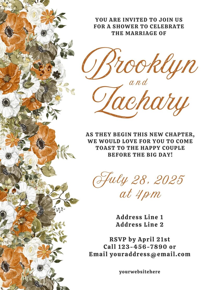 Terracotta Boho Bridal Shower Invitation - Etsy