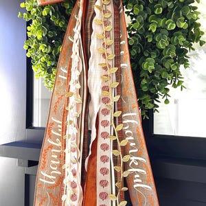 Thankful Ribbon Bundle Set Wreath Bow with clip 24" long