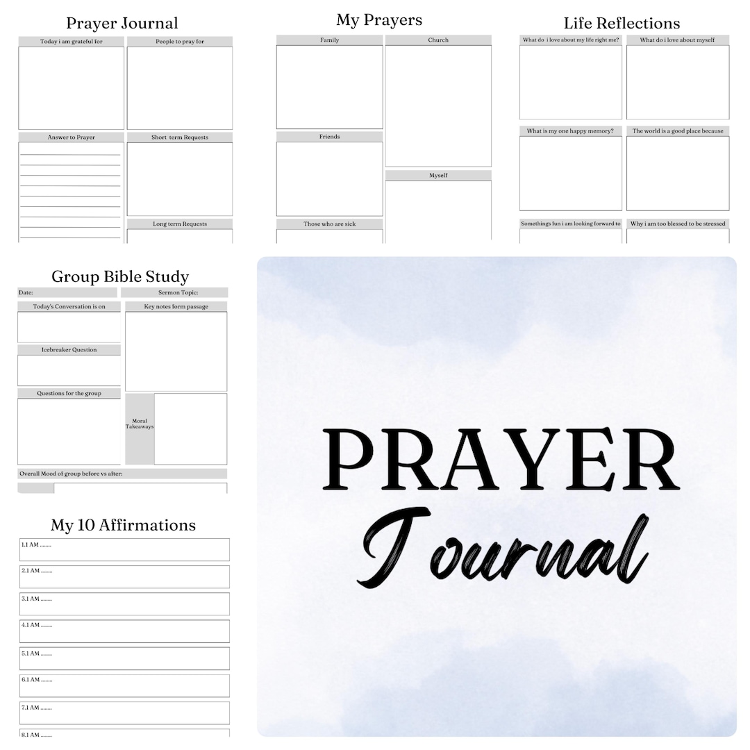 Prayer Journal Printable Etsy