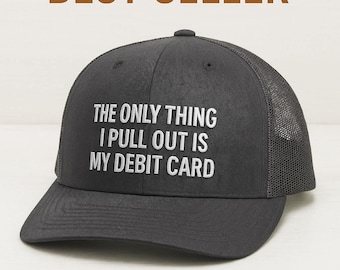 The only thing I pull out is my debit card Embroidered Hat - Vacation hat - Hat for him - Gift for him - Groom Hat, Credit Card
