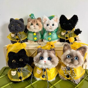 Dije de bolso de peluche de gato hecho a mano, lindo dije de gato, regalo perfecto para los amantes de los gatos, regalo especial, regalo para ella