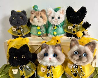 Handmade Cat Plush Bag Charm, cute cat charm, perfect gift for cat lovers, special gift, Gift for her