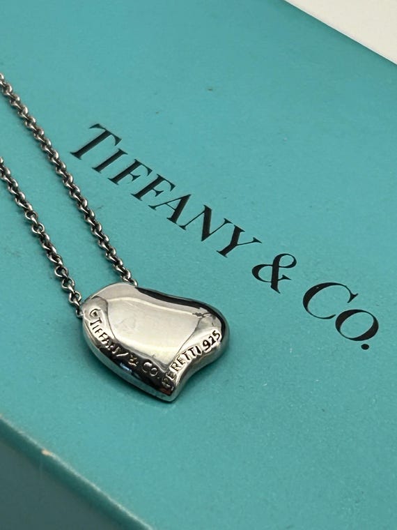 Tiffany & Co Elsa Peretti Full Heart Sterling Silver Necklace, 16