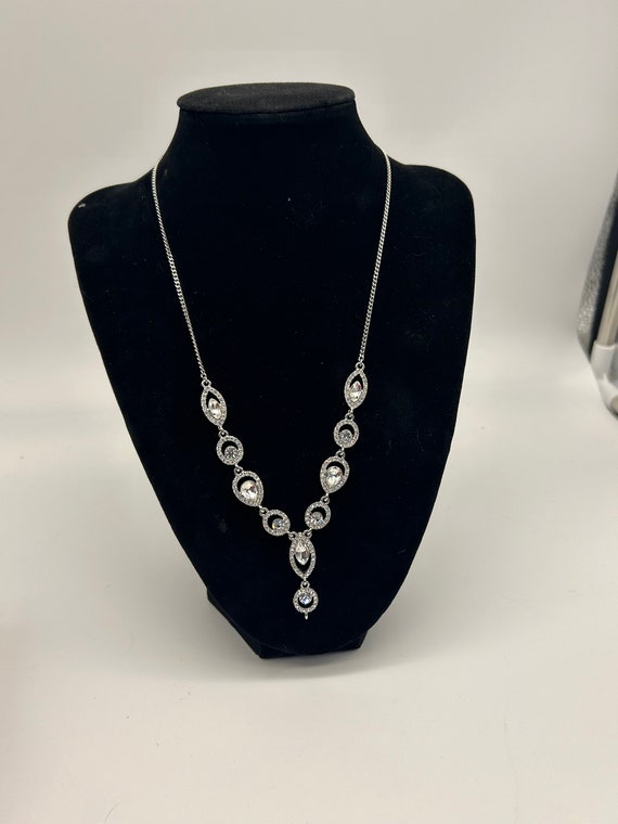 GIVENCHY Silver Tone Statement Necklace - image 1