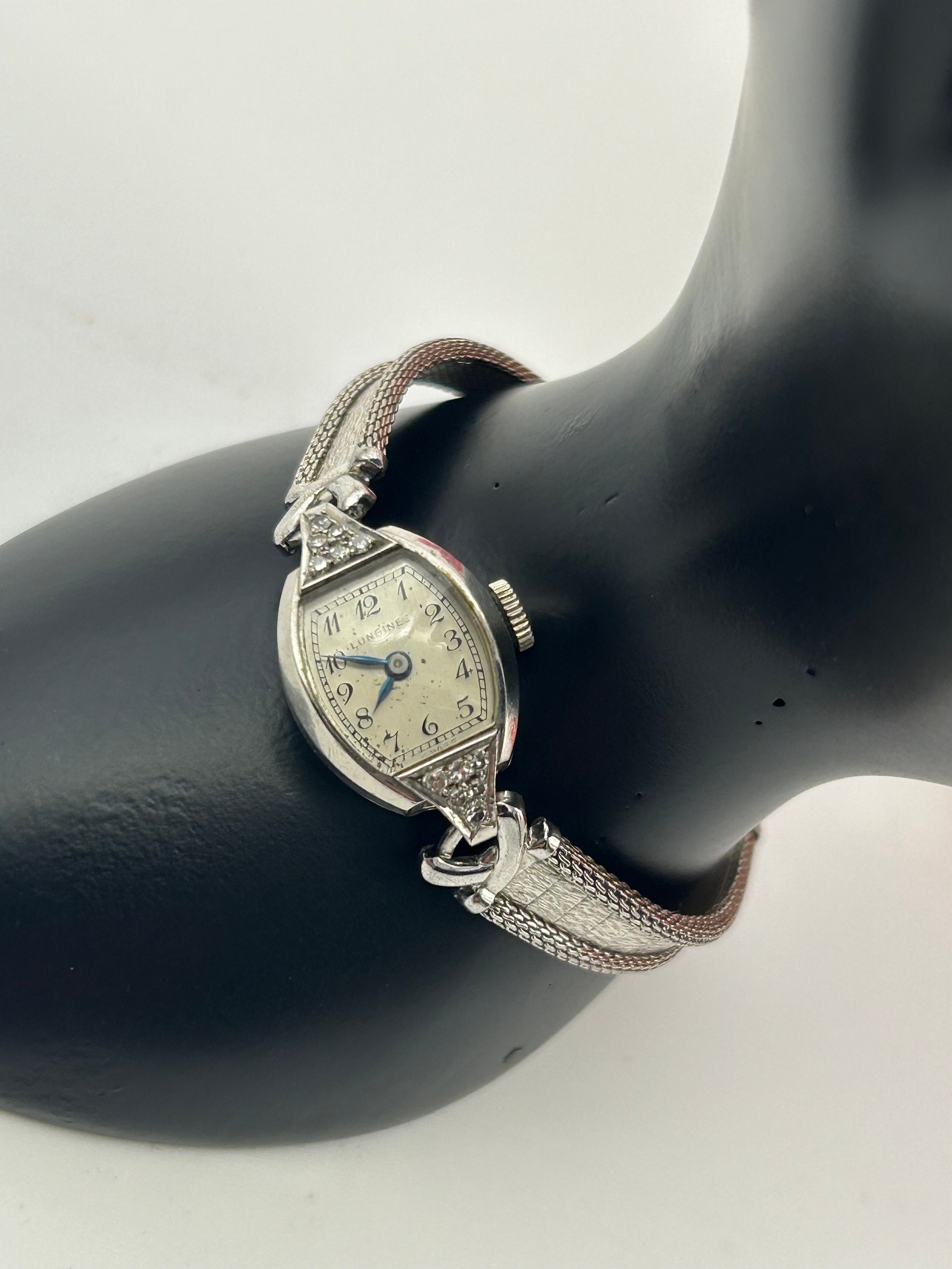 Women’s Longines watch 10k white gold with real diamonds in the face Longines 14k White Gold and Diamond Women main image 3