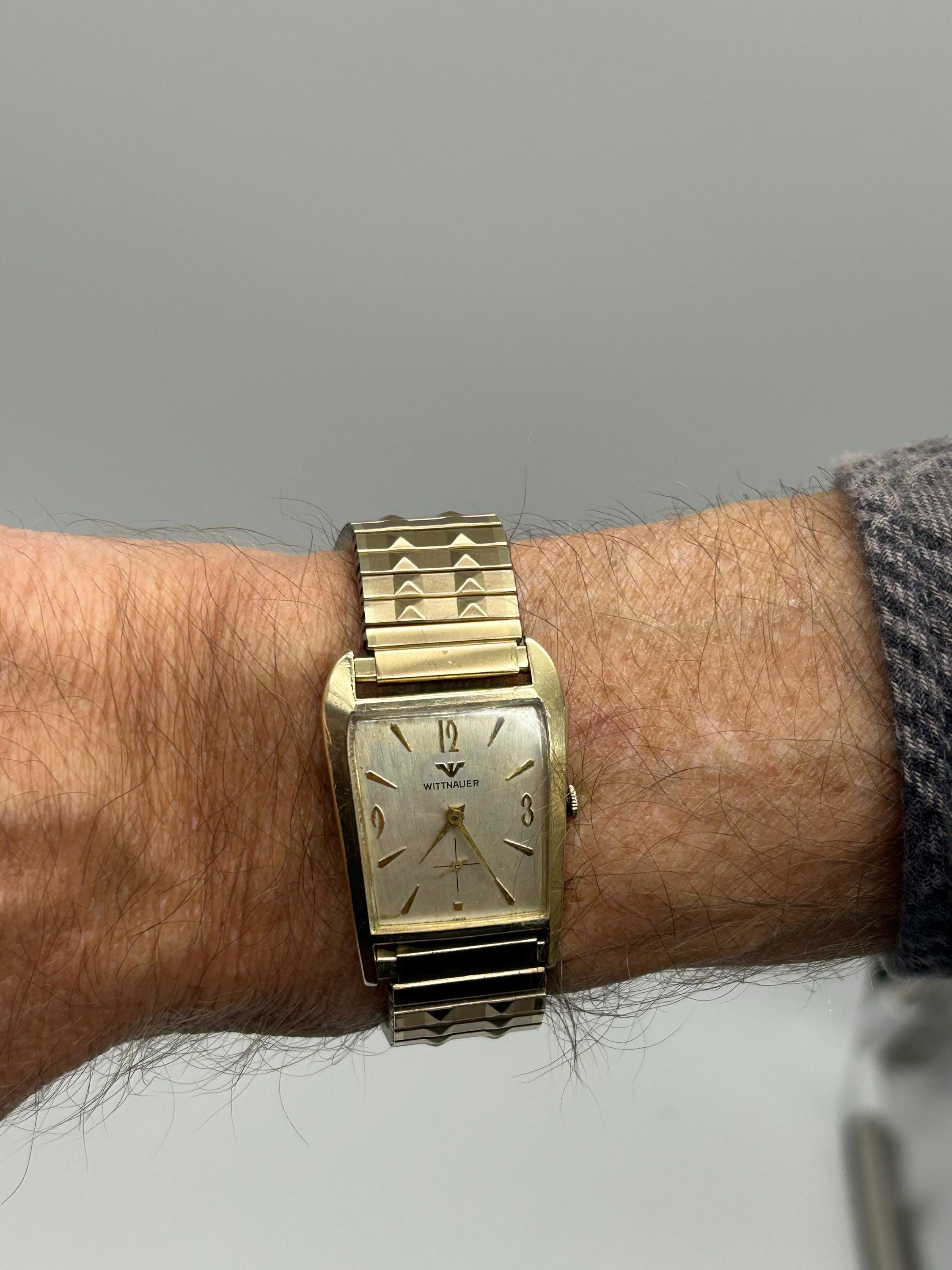 WITTNAUER ・ウィットナー 10KGOLDFILLED&K・ スクエア・ 手巻き 