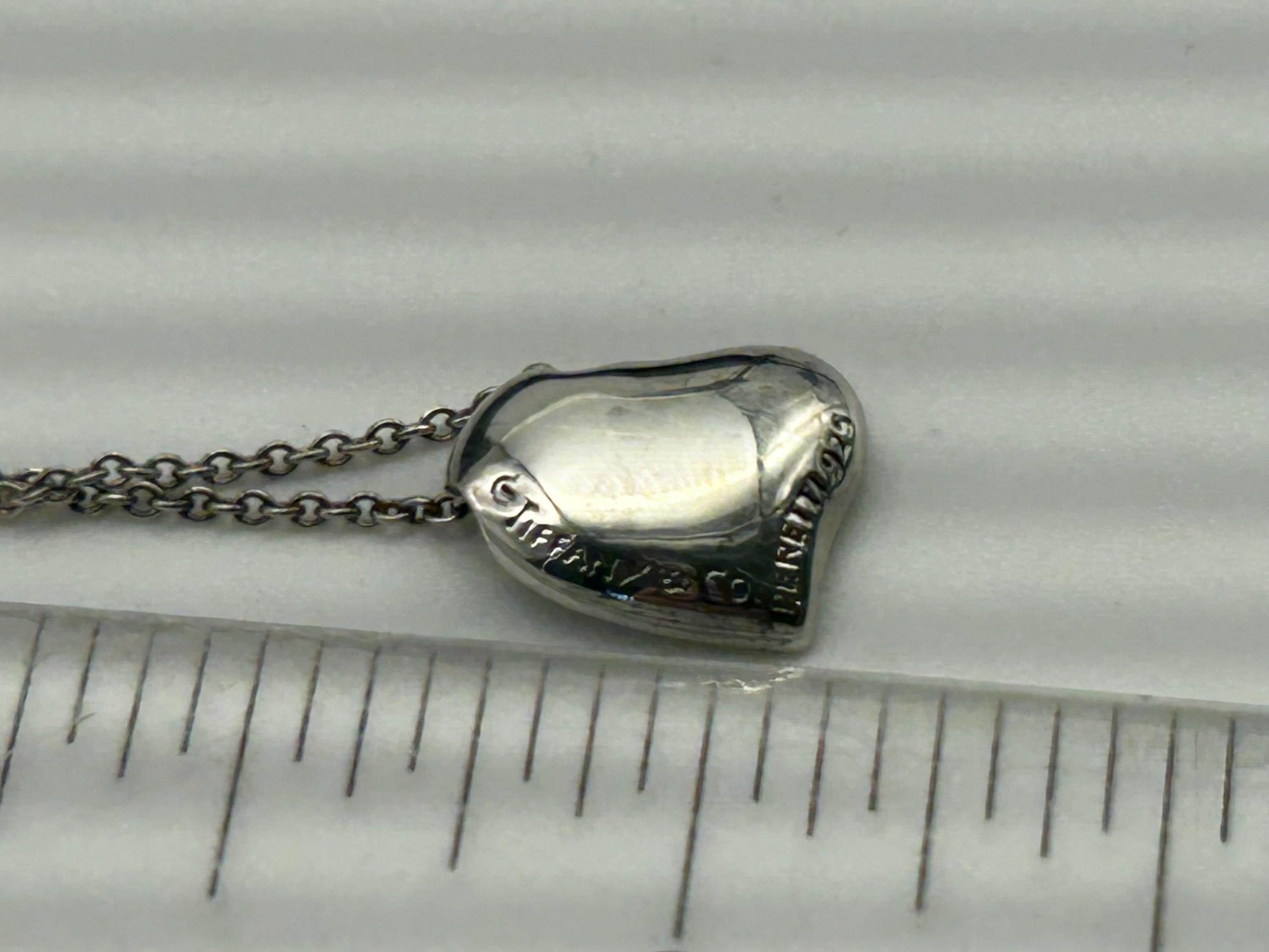 Tiffany & Co Elsa Peretti Full Heart Sterling Silver Necklace, 16