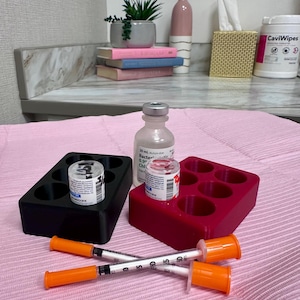 Botox Vial Holder | 22mm Vial Organizer | 4 or 6 Slot | Medical Clinic Storage | 3D Printed Clinical Organizer