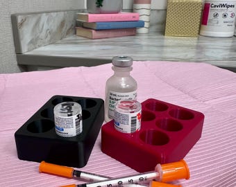 Botox Vial Holder | 22mm Vial Organizer | 4 or 6 Slot | Medical Clinic Storage | 3D Printed Clinical Organizer