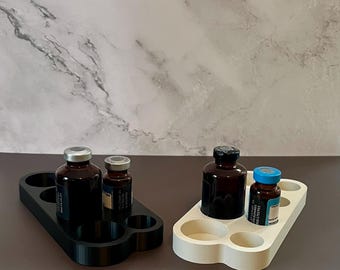 Dual Vial Holder Organizer | 10ml 30ml Medical Clinic Storage Tray