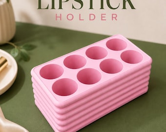 Lipstick/ Lip gloss Holder, 8-slot Organizer, Make up Storage, aesthetics organizer