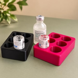 Botox Vial Holder, 4 or 6 Slot Med Spa Organizer, 22mm Vial Storage Tray