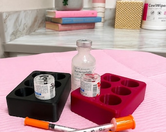Botox Vial Holder | 22mm Vial Organizer | 4 or 6 Slot | Medical Clinic Storage | 3D Printed Clinical Organizer