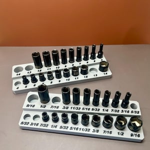 1/4 Drive Socket Organizer Set, Metric SAE Deep Shallow Tray, Toolbox Holder