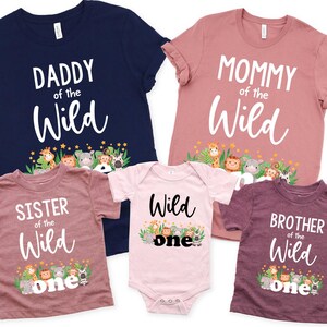 Wild One Family Safari Matching Shirts,Birthday Zoo Jungle Wild Shirt,Wild One Family Bday Shirts,Family Wild One Shirt,Wild Safari Bday Top