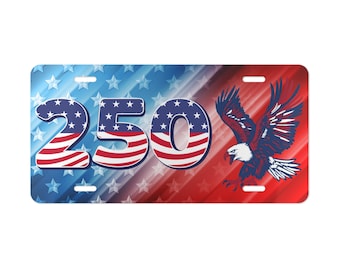 Matrícula personalizada con águila y bandera estadounidense / Matrícula patriótica