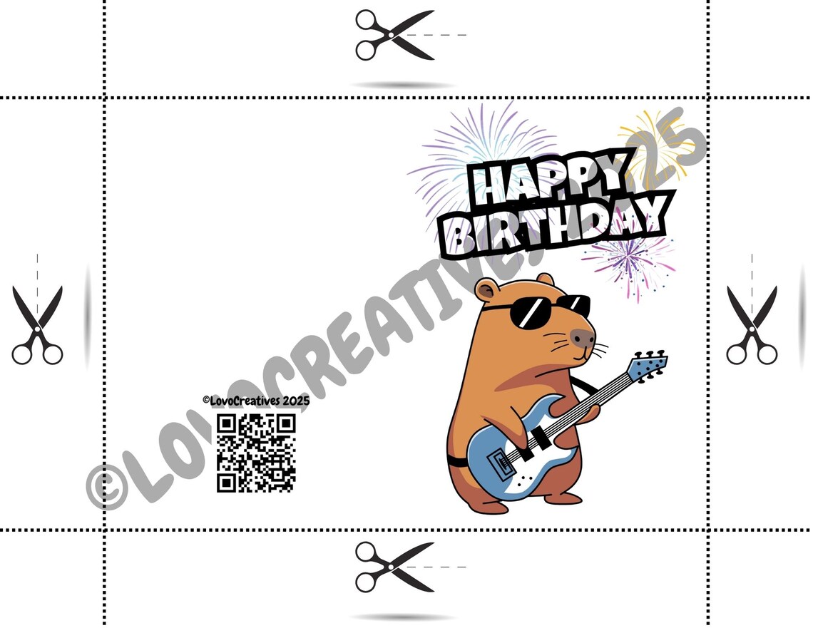 Capybara Birthday Card Printable, Funny Animal Card for Friend ...