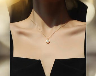 Gouden hartketting voor dames - 50 cm vergulde roestvrijstalen ketting