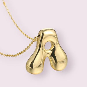 Colar gargantilha com pingente de letra inicial de balão robusto dourado - joias personalizadas personalizadas para mulheres
