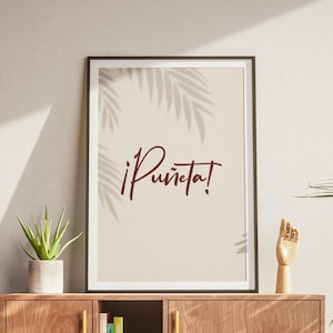 Puerto Rico Puñeta Wall Art | Spanish Inspired Tropical Decor | Elegant Vintage Print | Tropics Tipografia | Wall Art Funny Gift for Friend