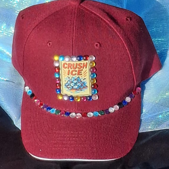 Crushed Ice Baseball Cap: Embellished with Jewels, Freedom Statement