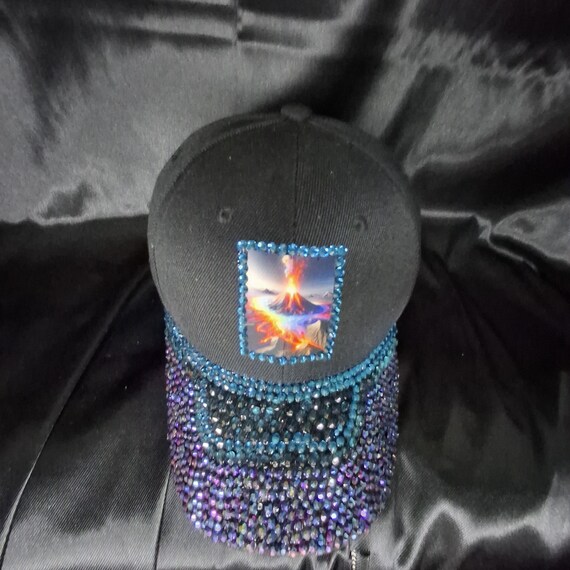 Rainbow Volcano Patch Hat: Beaded Pride Eruption