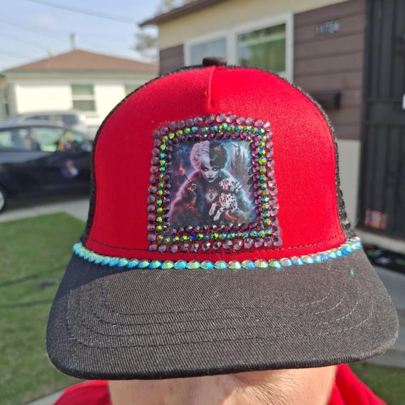 Cruella Baseball Cap - Rhinestone Dog Lover Hat