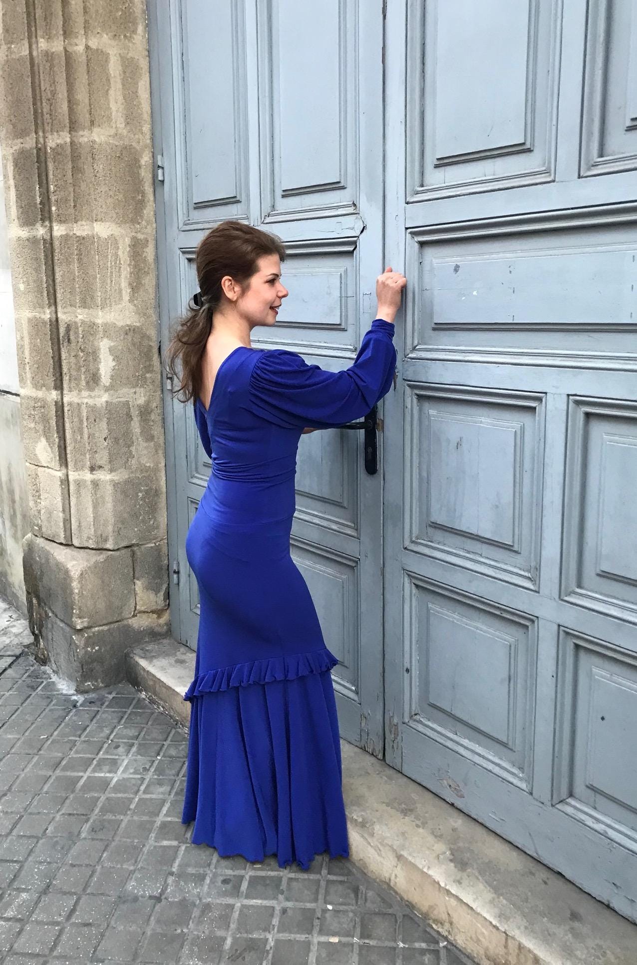 Blue Flamenco Dress - Etsy UK