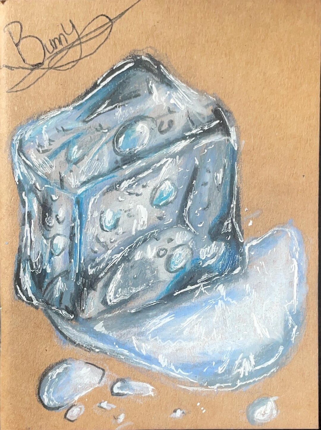 Ice Cube Drawing Small Blank Journal - Notebook - Etsy