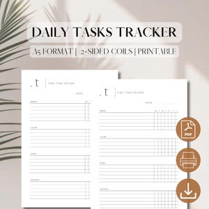 Daily Tasks Page Planner Insert | PDF Printable Planner Insert | Habit Tracker | Daily Routines | Digital Download | A5, 5.8 x 8.3", filofax