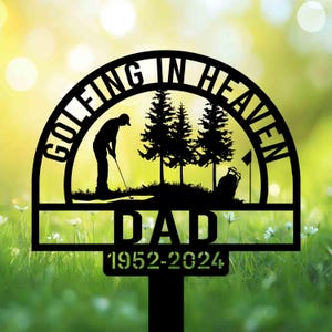Personalized Golf Memorial Stake, Custom Grave Marker For Golfer, Outdoor Cemetery Decoration With Silhouette And Name, Remembrance Gift.