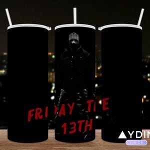 Friday The 13th Inspired Tumbler, 20oz Skinny Tumbler, Straight, 20 oz. Designs, Jason, scary png, Sublimation, tumbler designs, PNG file,