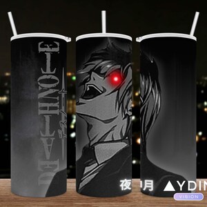 Death Note inspirierter Becher, 20 Unzen dünner Becher, gerade, 20 oz. Designs, Light Yagami, Anime png, Sublimation, Becher Designs, PNG-Datei,