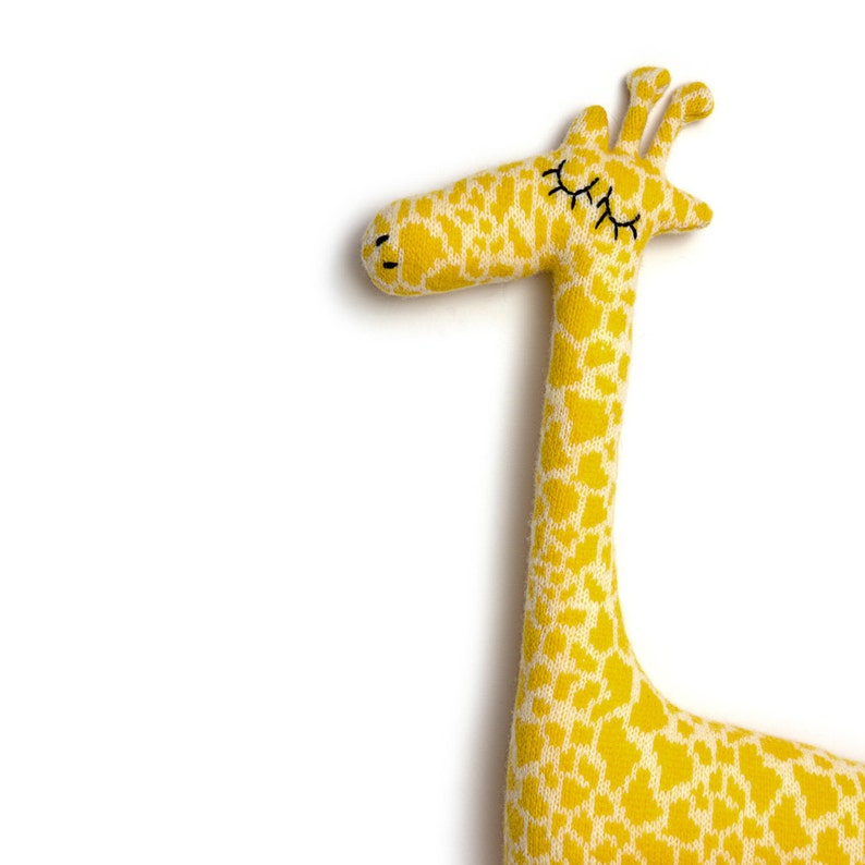 Gerald Giraffe Knitted Lambswool Soft Toy Plush In stock image 2