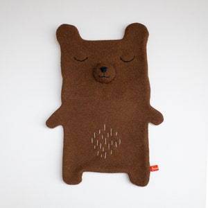 Bear Lambswool Hot Water Bottle Cover - Made to order