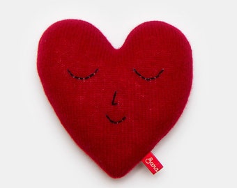 Peluche peluche rouge en forme de coeur d'amour en laine d'agneau - En stock