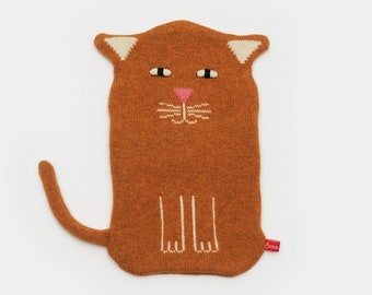 Ginger Cat Lambswool Hot Water Bottle Cover -  Made to order