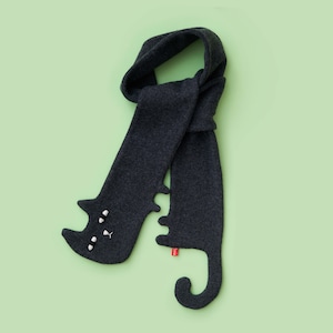 Grumpy Black Cat Lambswool Scarf - In stock