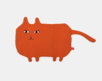 Marigold Cat Lambswool Hot Water Bottle Cover - Made to order