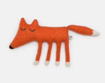 Monty Fox Knitted Lambswool Soft Toy Plush - In stock