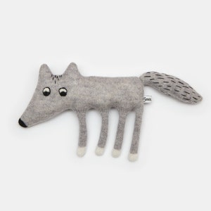 Walter the Wolf Knitted Lambswool Soft Toy Plush - Made to order