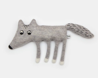 Walter the Wolf Knitted Lambswool Soft Toy Plush - Made to order
