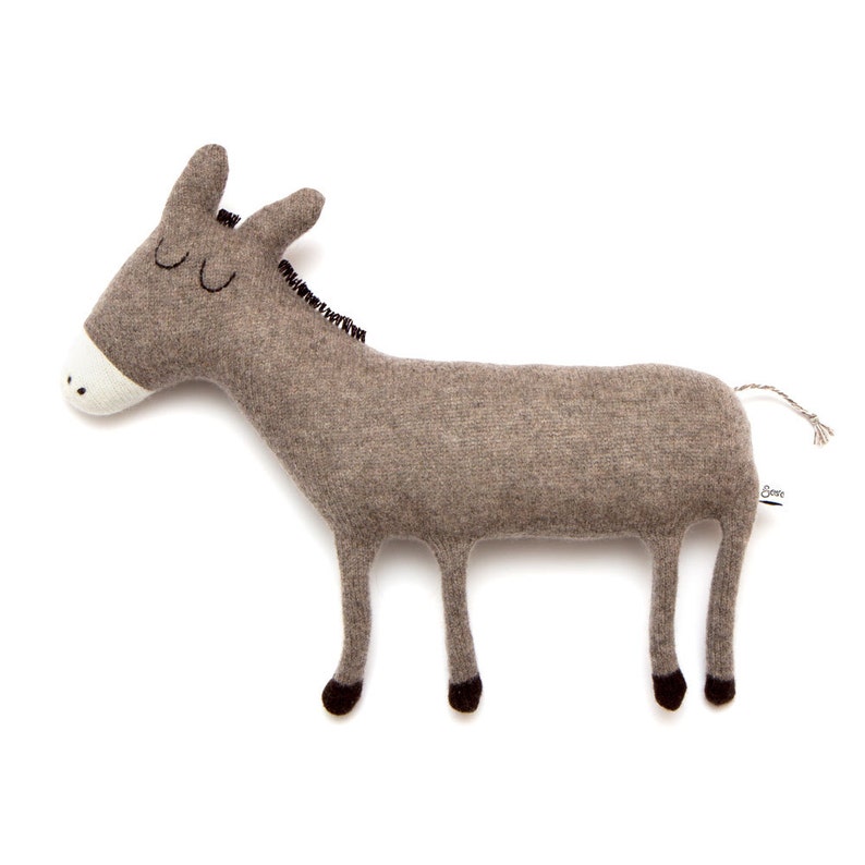 Donald the Donkey Lambswool Plush Toy Made to order image 1