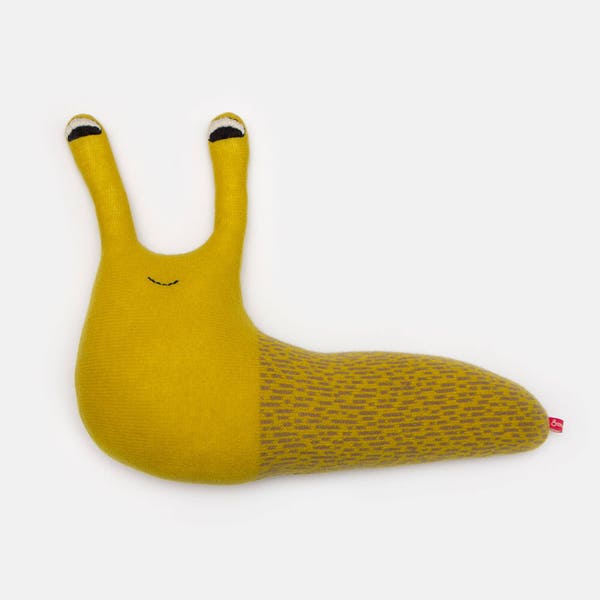 Barry the Banana Slug Knitted Lambswool Plush Soft Toy - Made to order