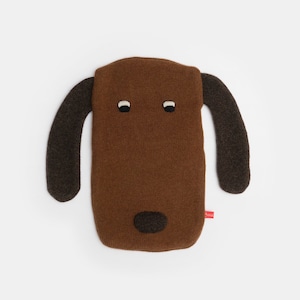 Dog Lambswool Hot Water Bottle and Cover - Made to order