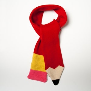 Lambswool Red Pencil Scarf - Made to order