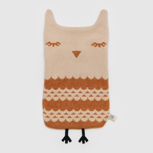 Owl Lambswool Hot Water Bottle and Cover - Made to order